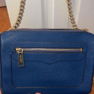 Rebecca Minkoff blue and gold crossbody bag